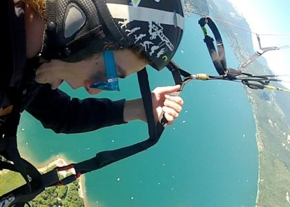 Skier Jeremy Pancras Paragliding