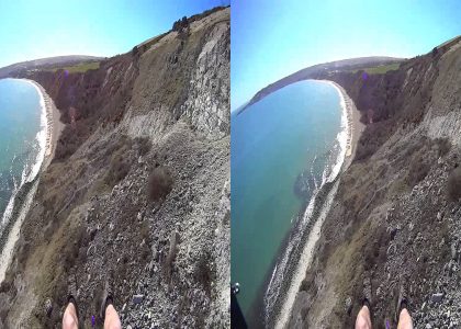 3D paraglide Ballard Down Dorset