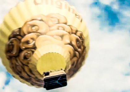 Hot Air Balloon Paraglide Stunt