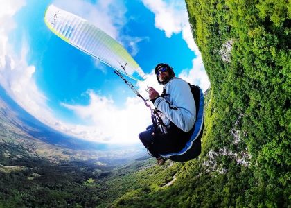 GoPro Fusion first try paragliding