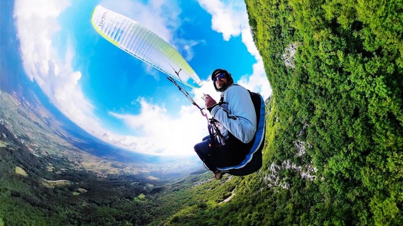 GoPro Fusion first try paragliding
